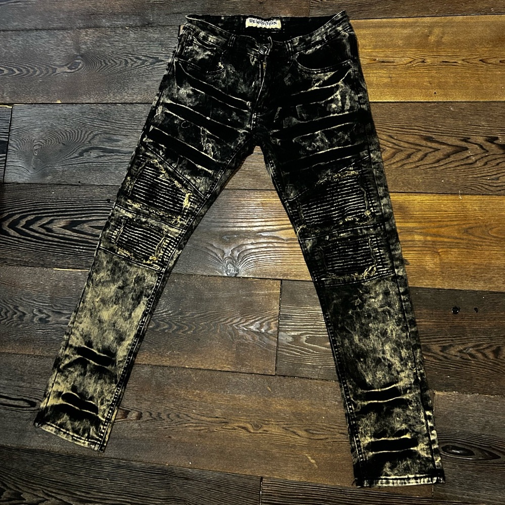 Demolition Black Acid Wash Jeans